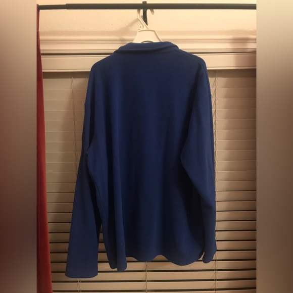 Mens Blue Apple Quarter Zip Polo Sweater - Picture 4 of 5